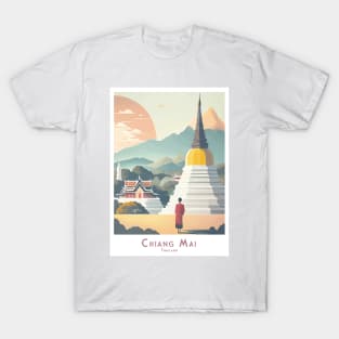 Abstract Chiang Mai Sunset Serenity - Retro Vintage Travel T-Shirt